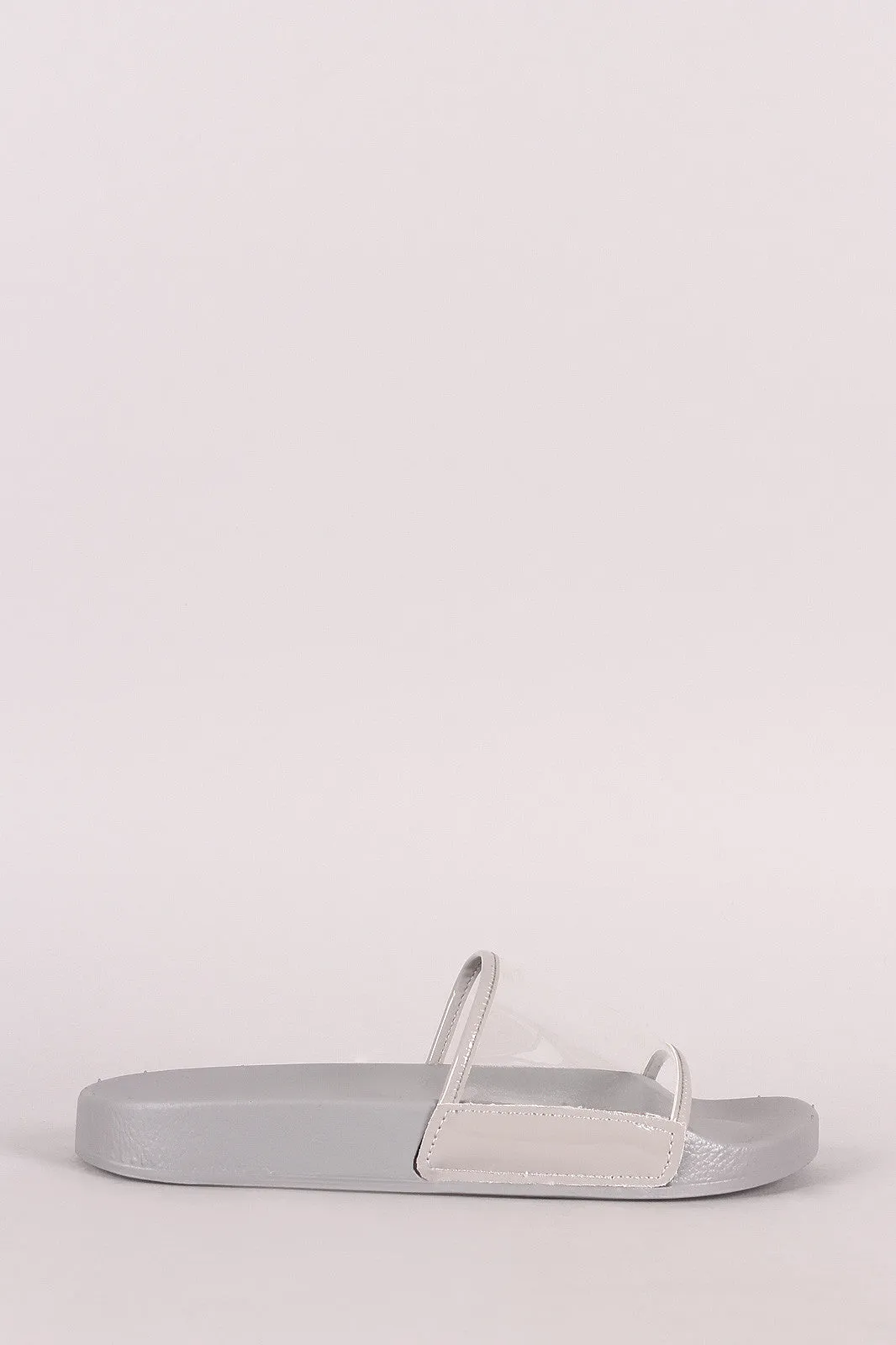 Lucite Band Open Toe Slide Sandal