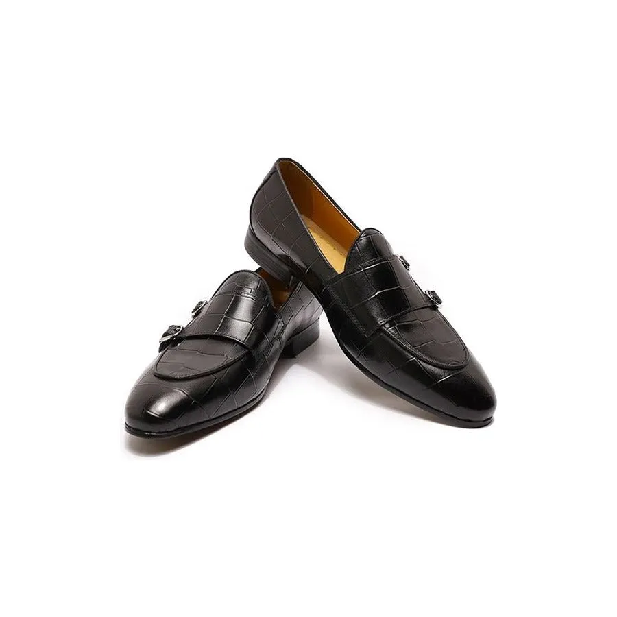 LuxeLeather Monk Strap Slip On Loafers