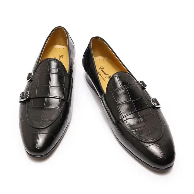 LuxeLeather Monk Strap Slip On Loafers