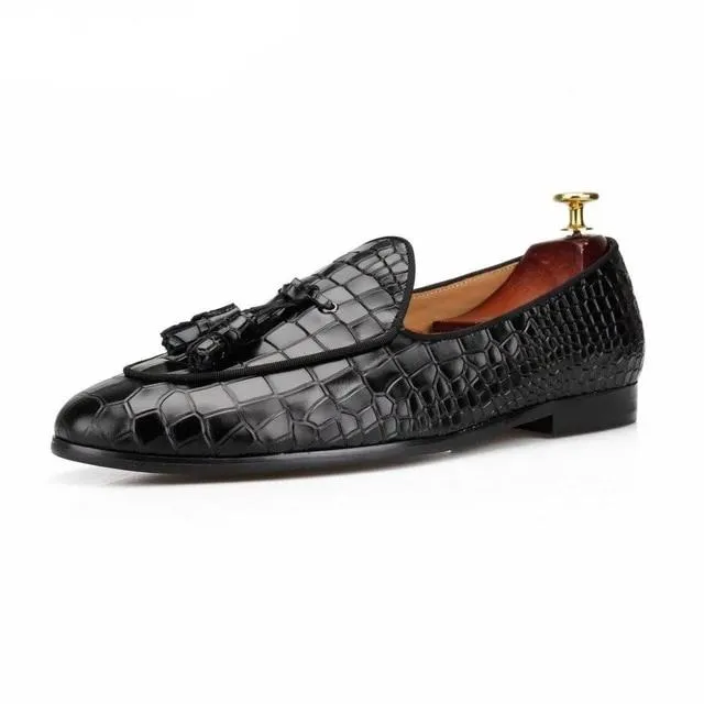 Luxury CrocTex Slip-On Solid Pattern Loafers