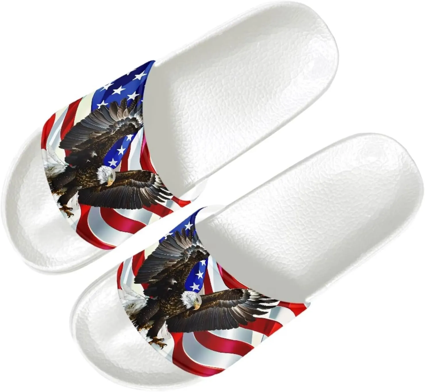 Mens Pillow House Slide Sandals Non-Slip White Bath Sandals Wide Width EVA Flat Shoes Quick Drying Peep Toe Slippers Beach Dress Shoes