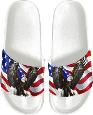 Mens Pillow House Slide Sandals Non-Slip White Bath Sandals Wide Width EVA Flat Shoes Quick Drying Peep Toe Slippers Beach Dress Shoes