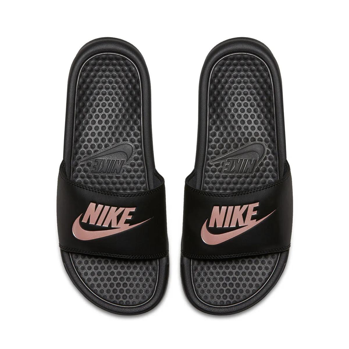 Nike Benassi JDI Classic Slides (Black/Rose Gold)(343881-007)