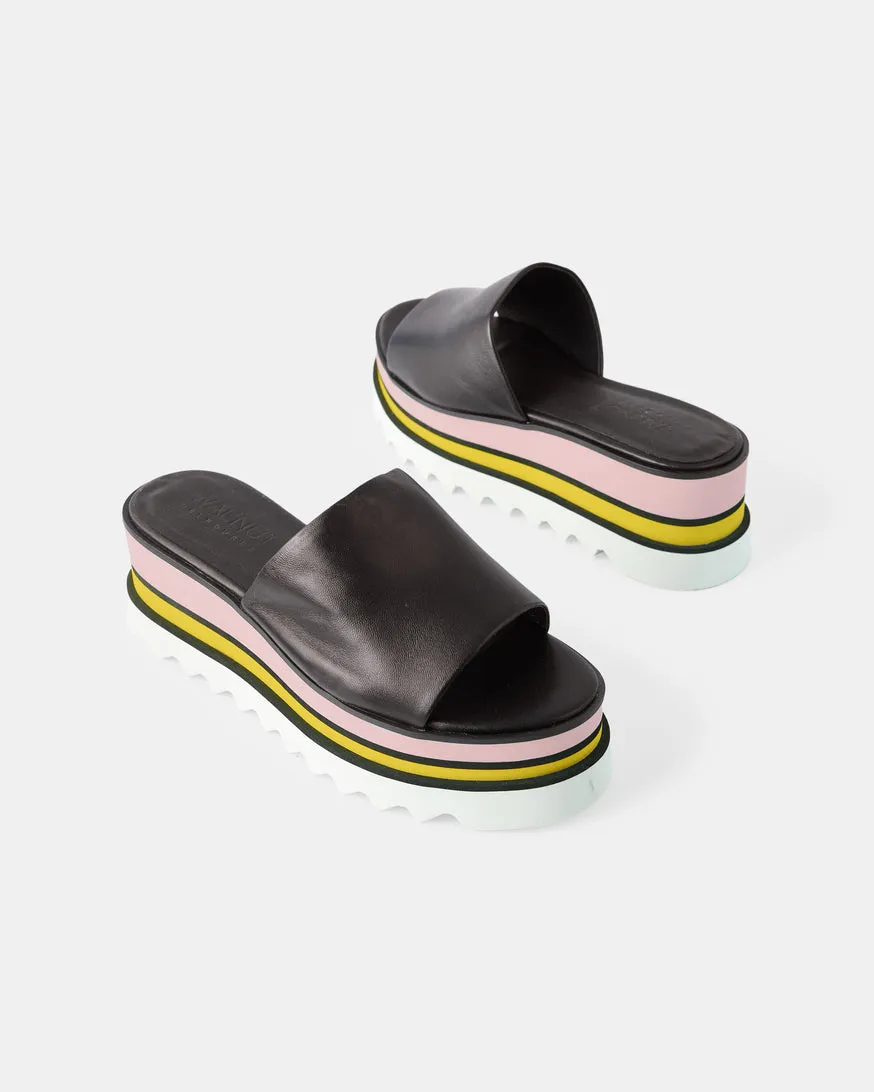 Nina Leather Sandal BLACK