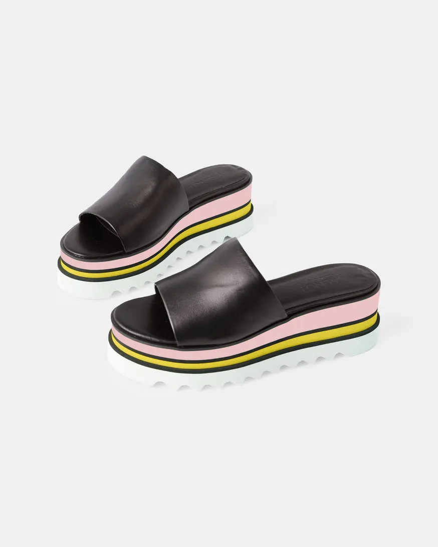 Nina Leather Sandal BLACK
