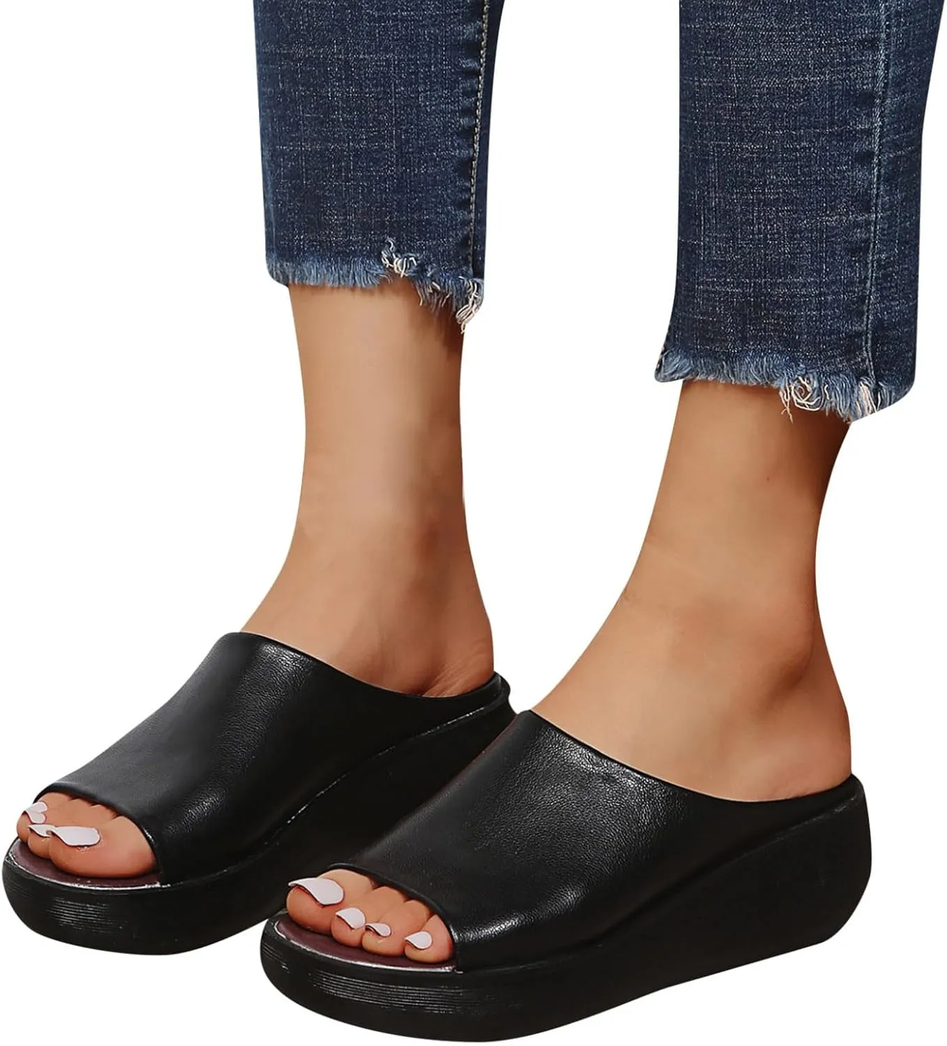 Orthopedic Sandals for Women 2025 Summer Comfortable Orthotic Platform Wedges Sandals Arch Support Slip Sandal Soft Breathable Open Toe Slippers Casual Outdoor Shoes