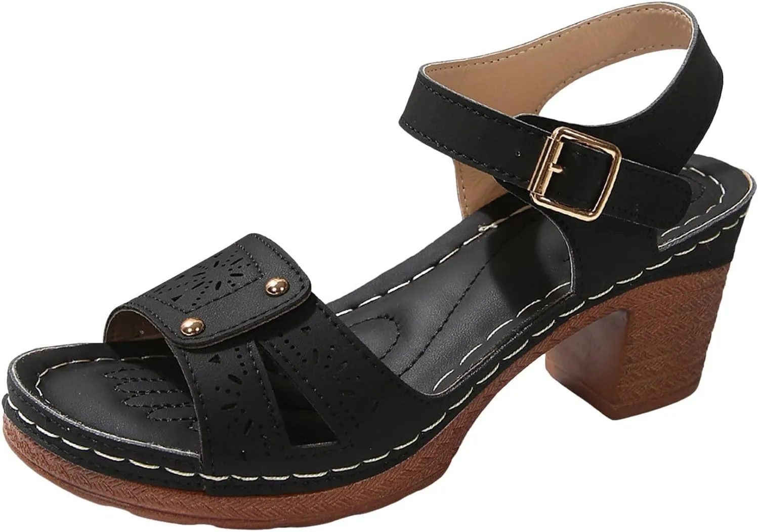 Orthopedic Sandals for Women Comfortable Dressy Arch Support Ankle Strap Beach Wedge Sandals Platform Summer Casual Hollow Out Open Toe Low Heel Breathable Shoes