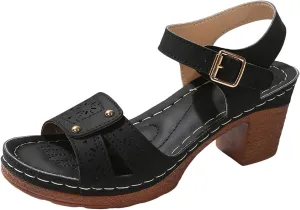 Orthopedic Sandals for Women Comfortable Dressy Arch Support Ankle Strap Beach Wedge Sandals Platform Summer Casual Hollow Out Open Toe Low Heel Breathable Shoes