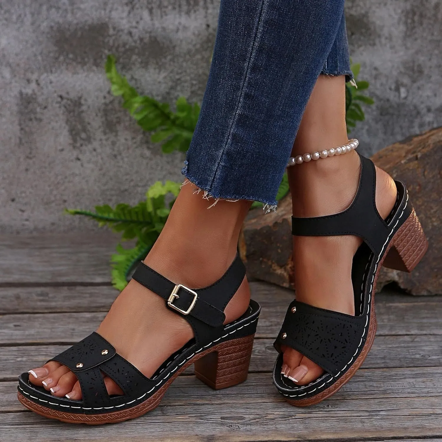 Orthopedic Sandals for Women Comfortable Dressy Arch Support Ankle Strap Beach Wedge Sandals Platform Summer Casual Hollow Out Open Toe Low Heel Breathable Shoes