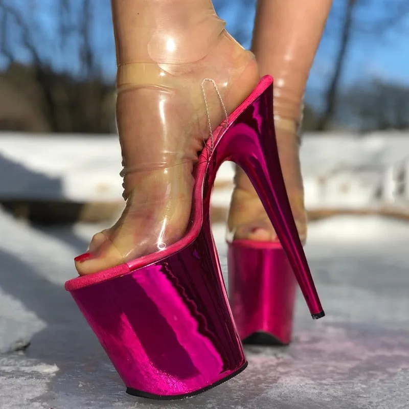 Platform Sandals Peep Toe Pole Dance Shoes Women Stripper Models Show Nightclub Exotic