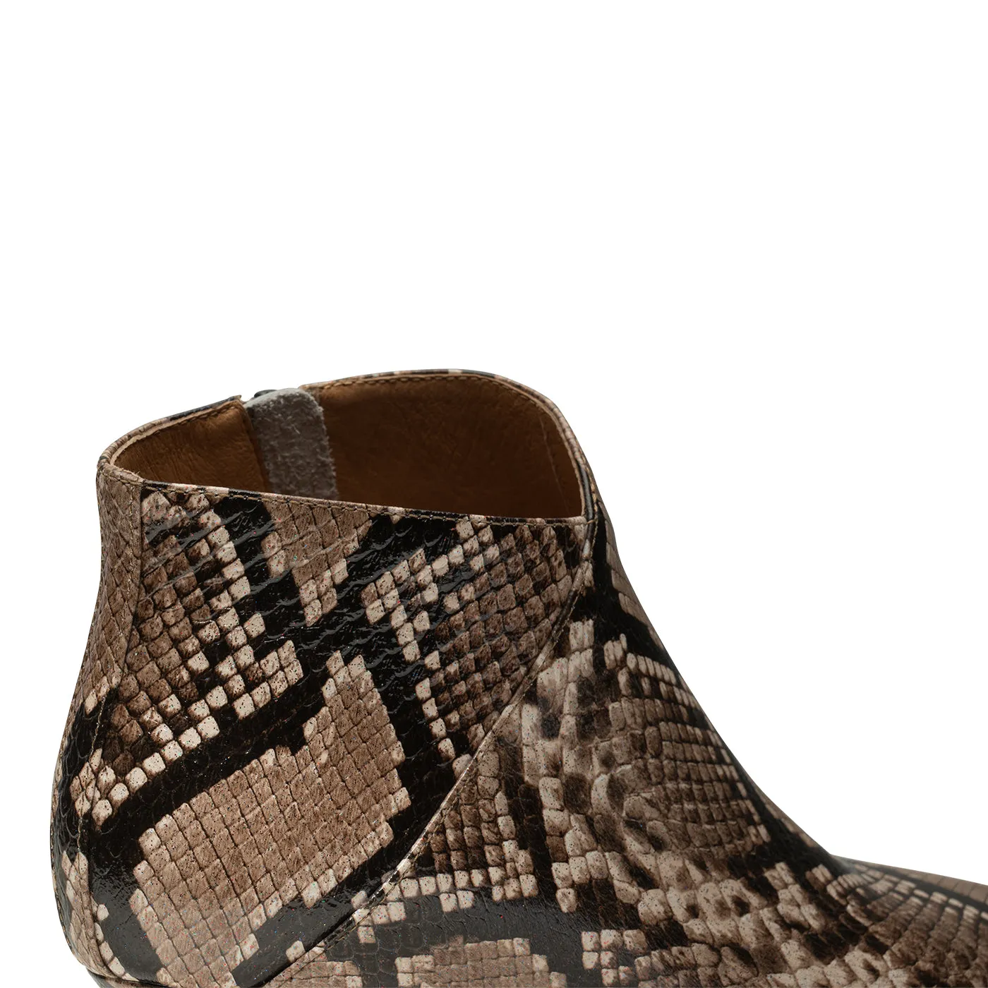 Saga bootie leather - BEIGE