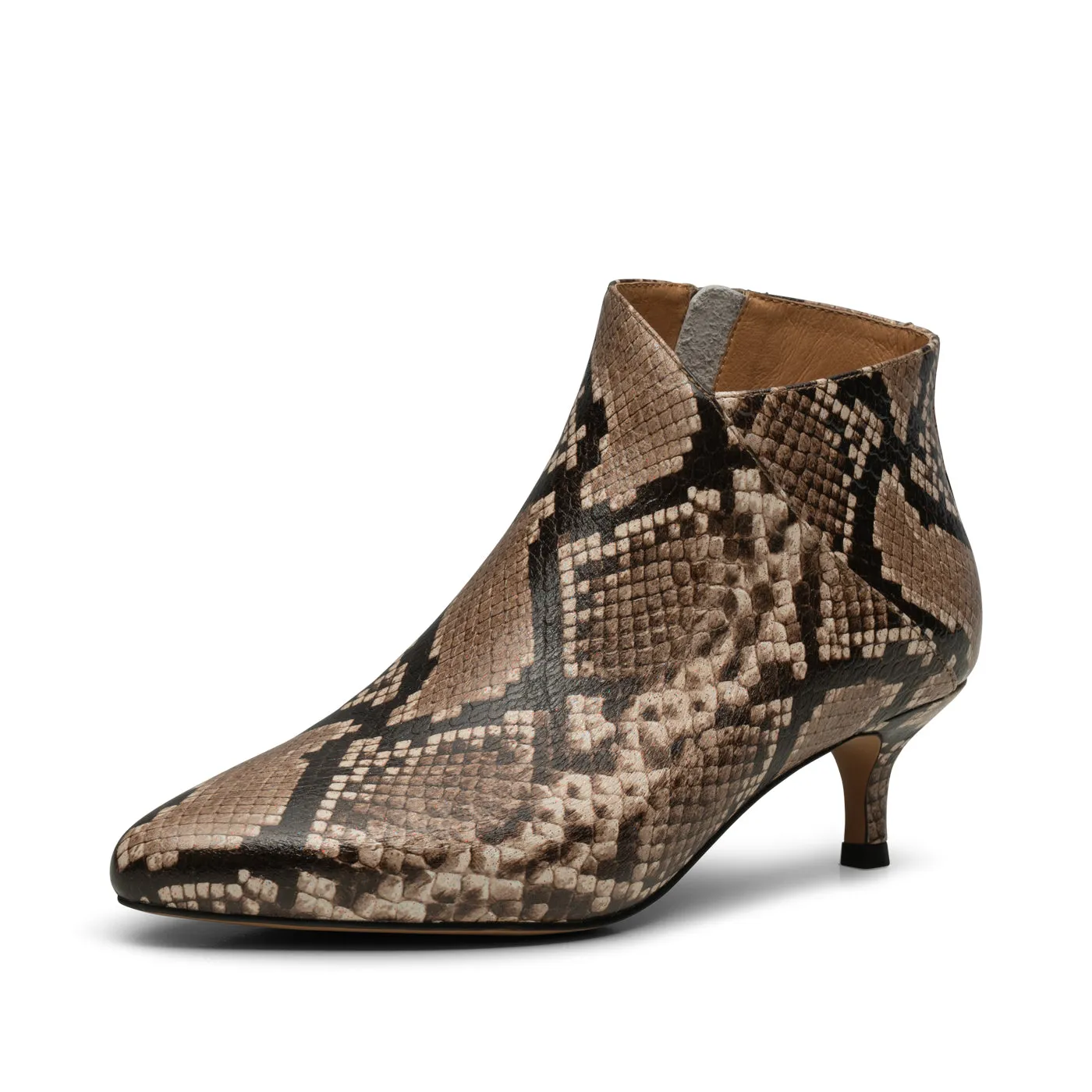 Saga bootie leather - BEIGE
