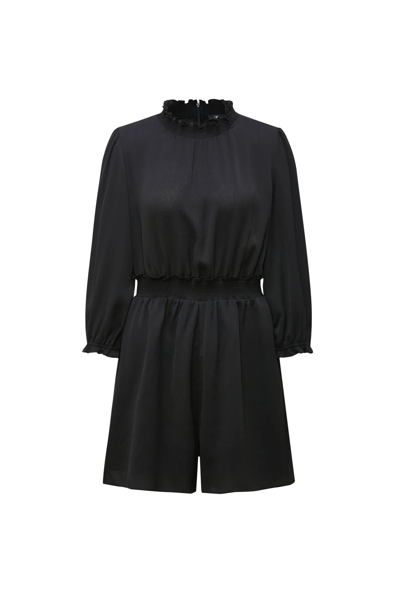 Satin Crinkle Smocked Waist Romper
