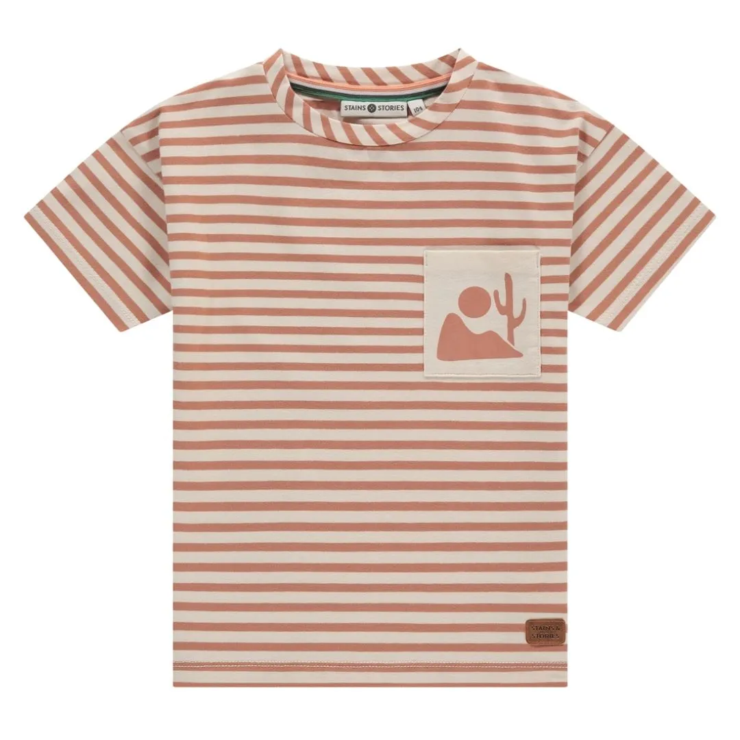 Short Sleeve Stripe Tee - Canyon by Stains & Stories