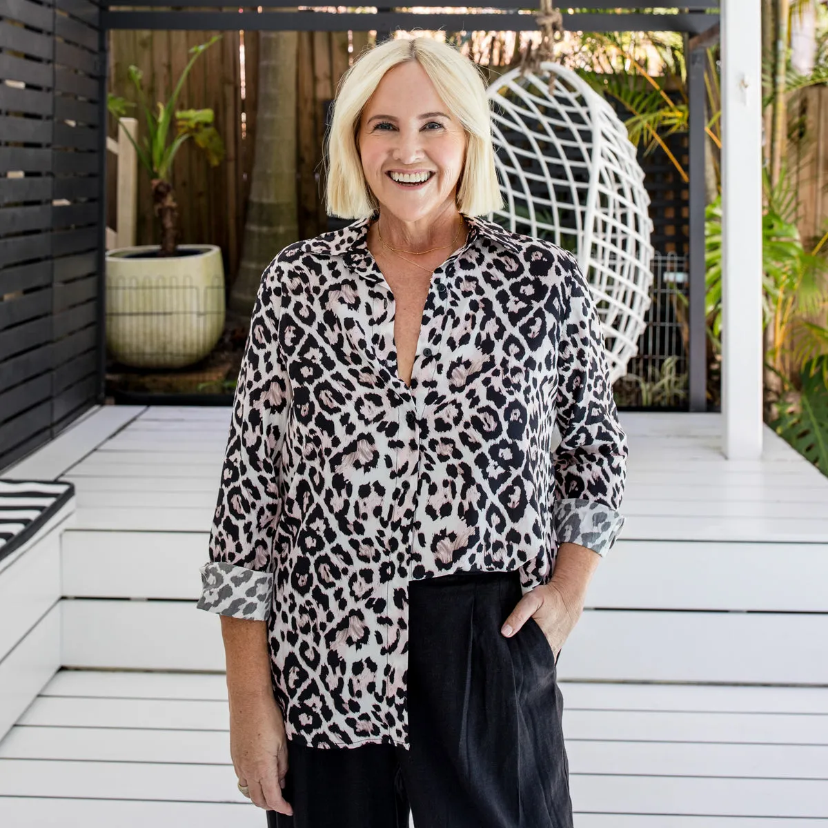 Simone shirt - leopard print