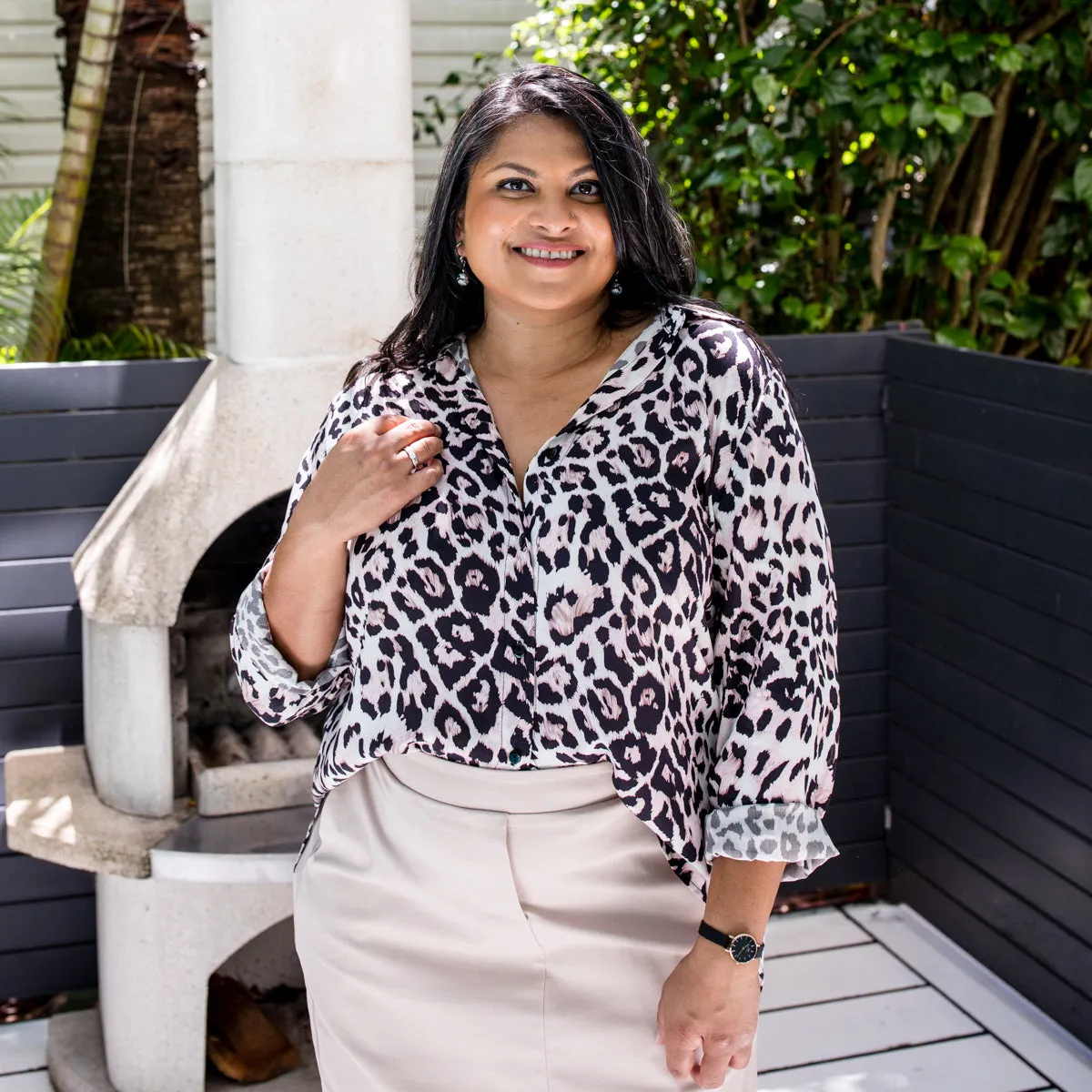 Simone shirt - leopard print