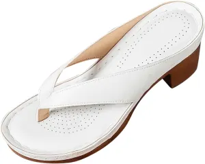 Slingback Heels for Women Open Toe Chunky Heel Sandal Orthotic Flip Flops Slingback Slip On Arch Support Sandals Summer Comfortable Wedge Thong Sandals 2025