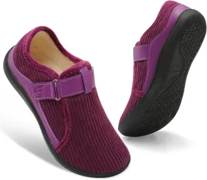 Spesoul Wide Womens Slippers Adjustable House Shoes Indoor Outdoor Barefoot Slippers Cozy Walking Shoe Swollen Edema Diabetic Shoes
