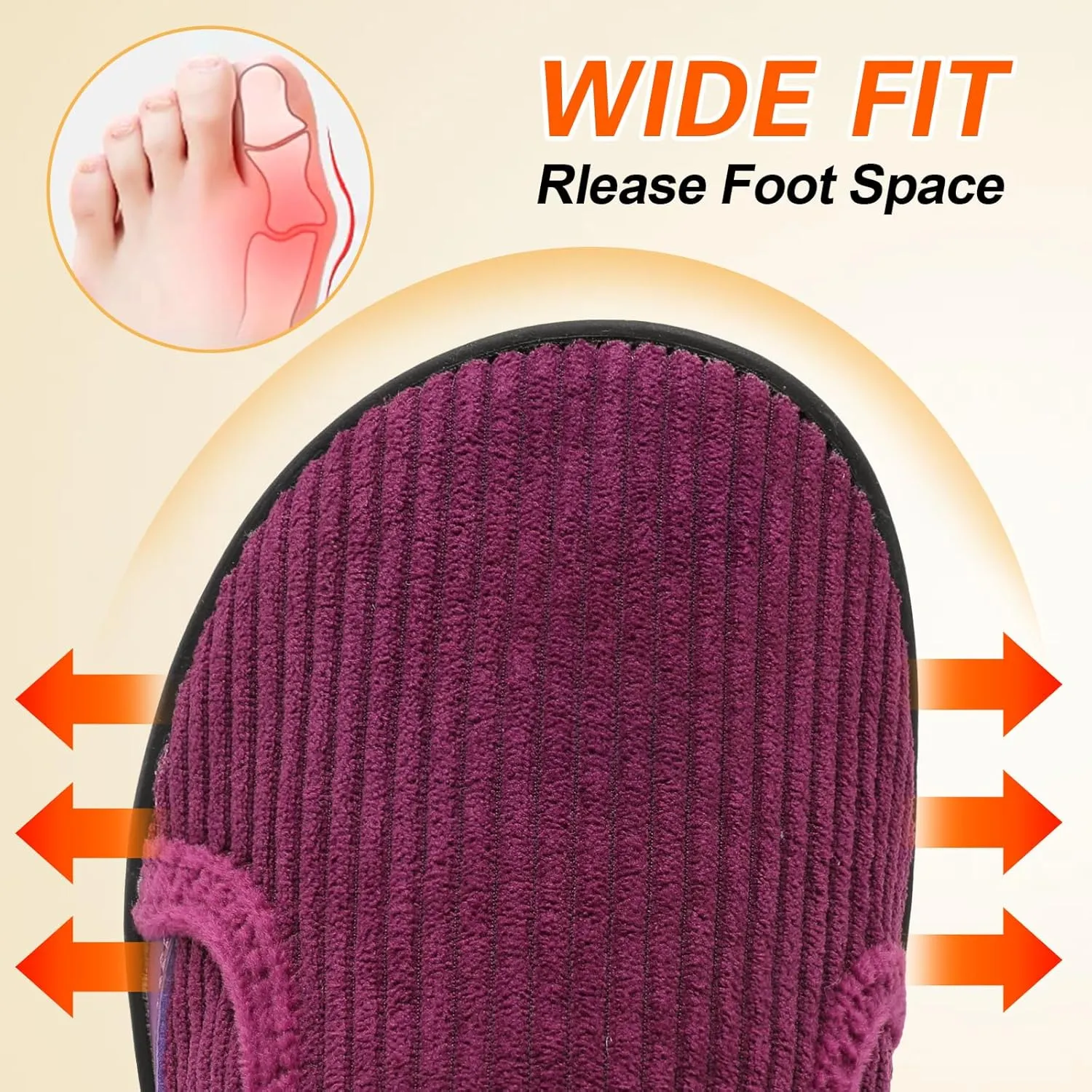 Spesoul Wide Womens Slippers Adjustable House Shoes Indoor Outdoor Barefoot Slippers Cozy Walking Shoe Swollen Edema Diabetic Shoes