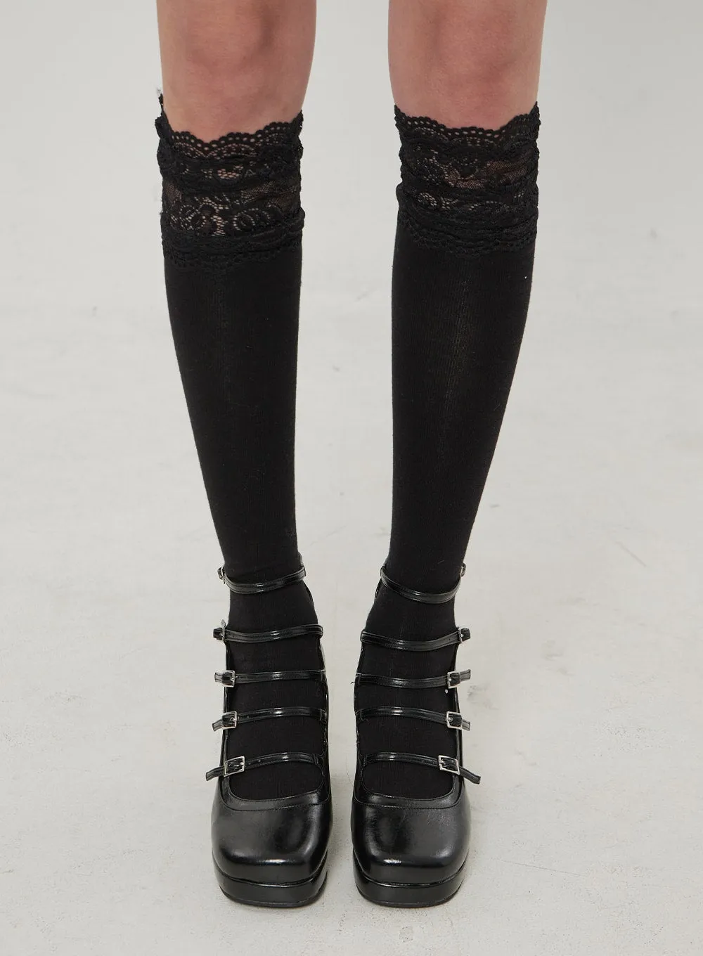 Square Toe Buckle Heels BF303