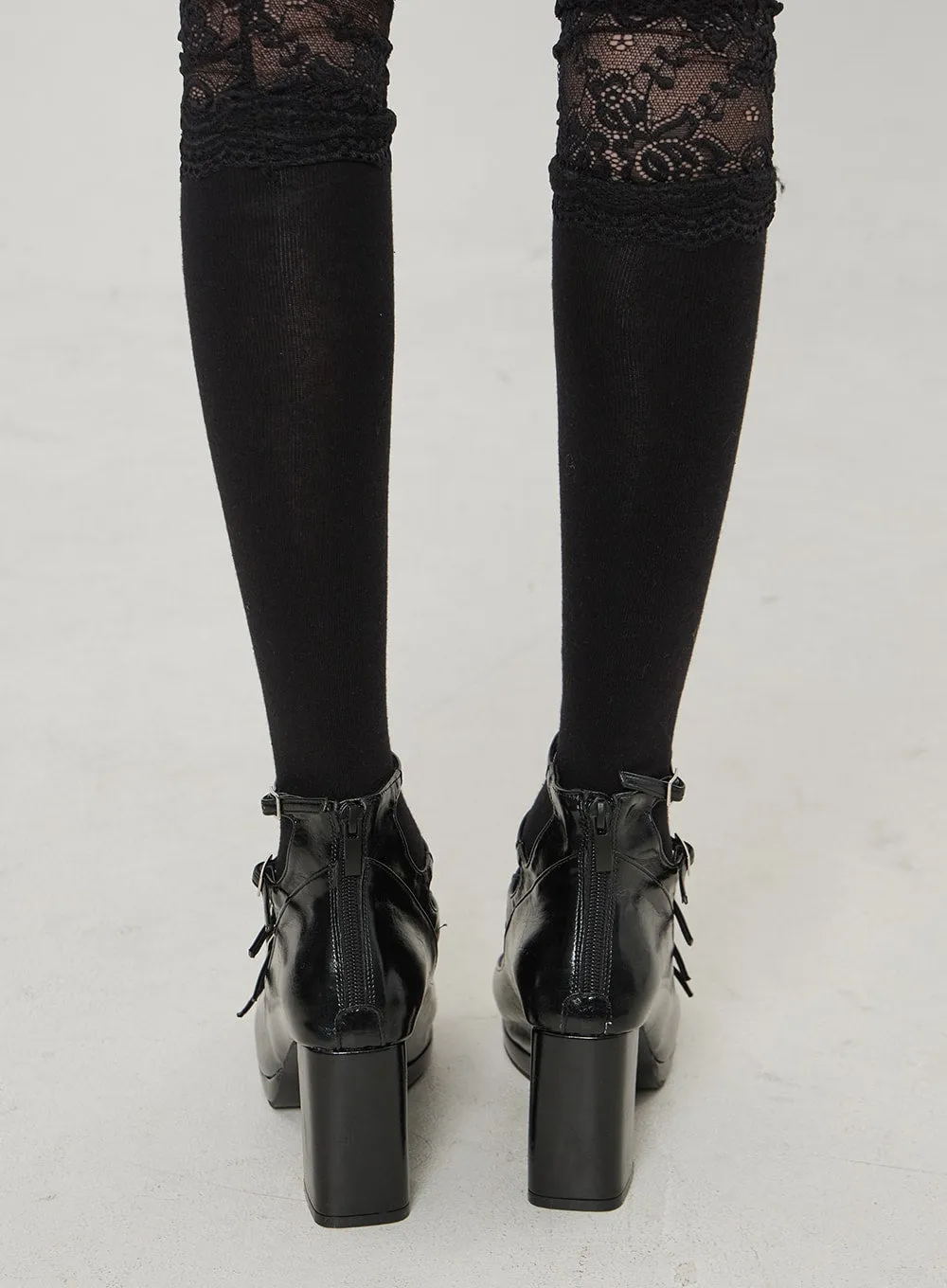 Square Toe Buckle Heels BF303