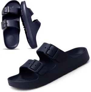 Trailvia Comfortable Footbed Sandals for Men & Women  Adjustable Buckle & Arch Support, Waterproof Summer Slides for Outdoor, Beach & Everyday Adventures