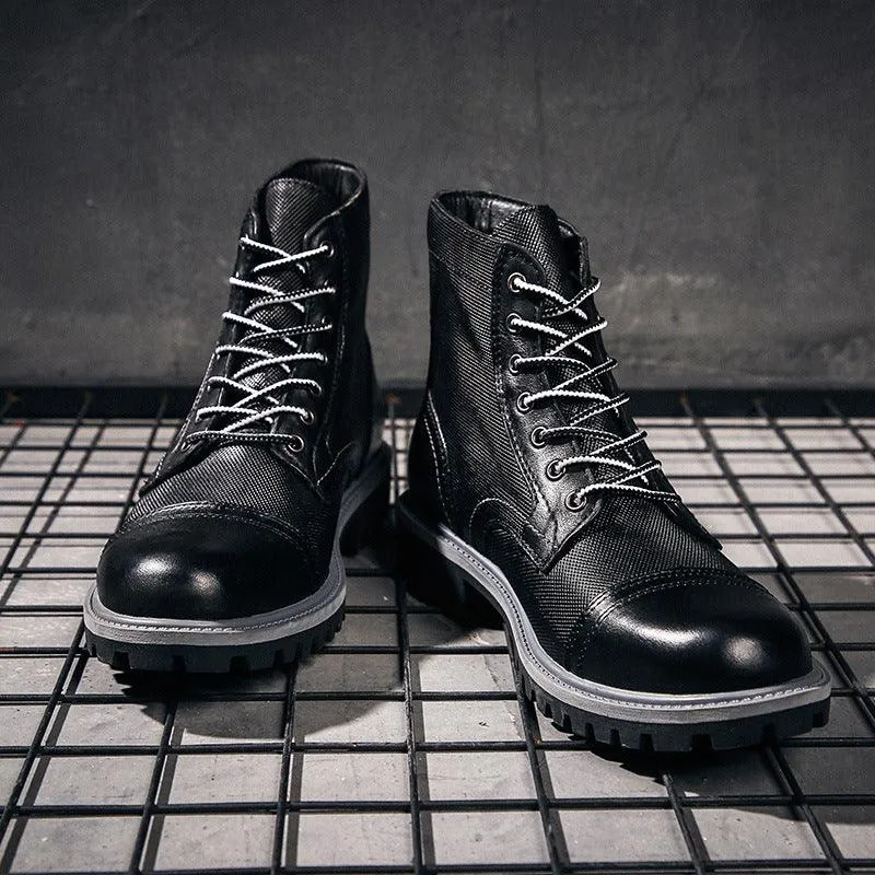 Vintage leather overalls desert boots