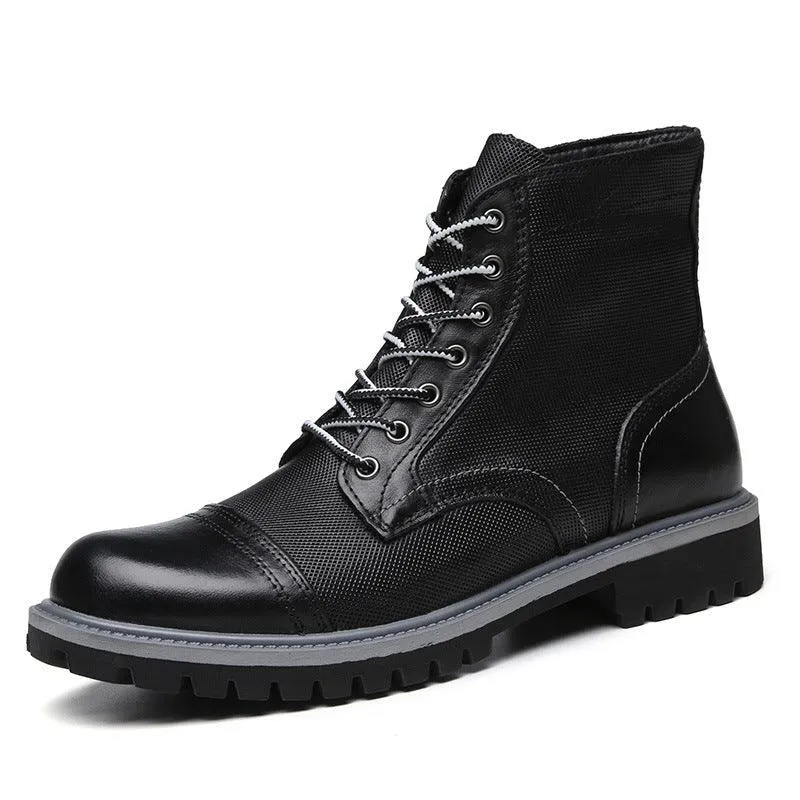 Vintage leather overalls desert boots