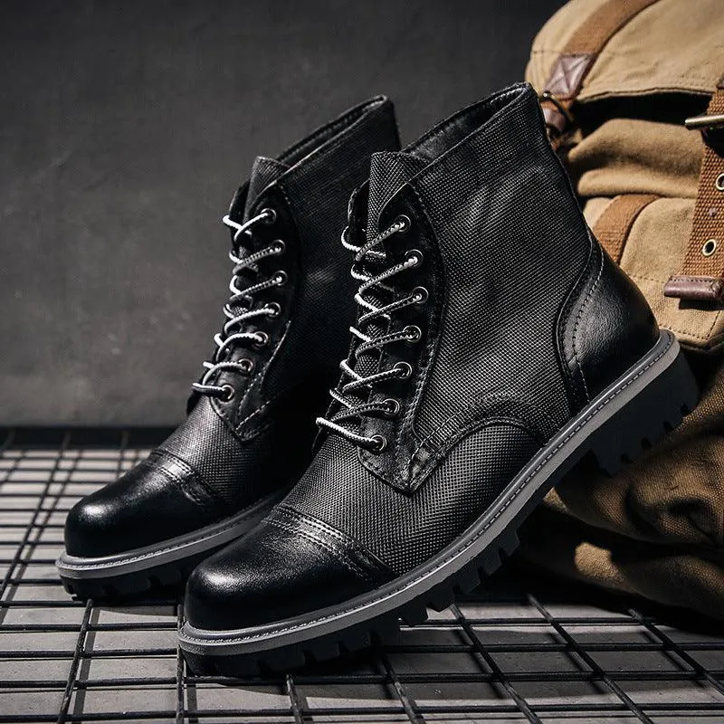 Vintage leather overalls desert boots