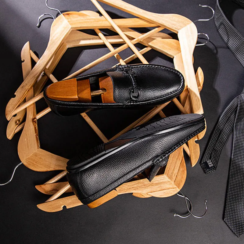 Weavingluxe Leather Slip On Loafers
