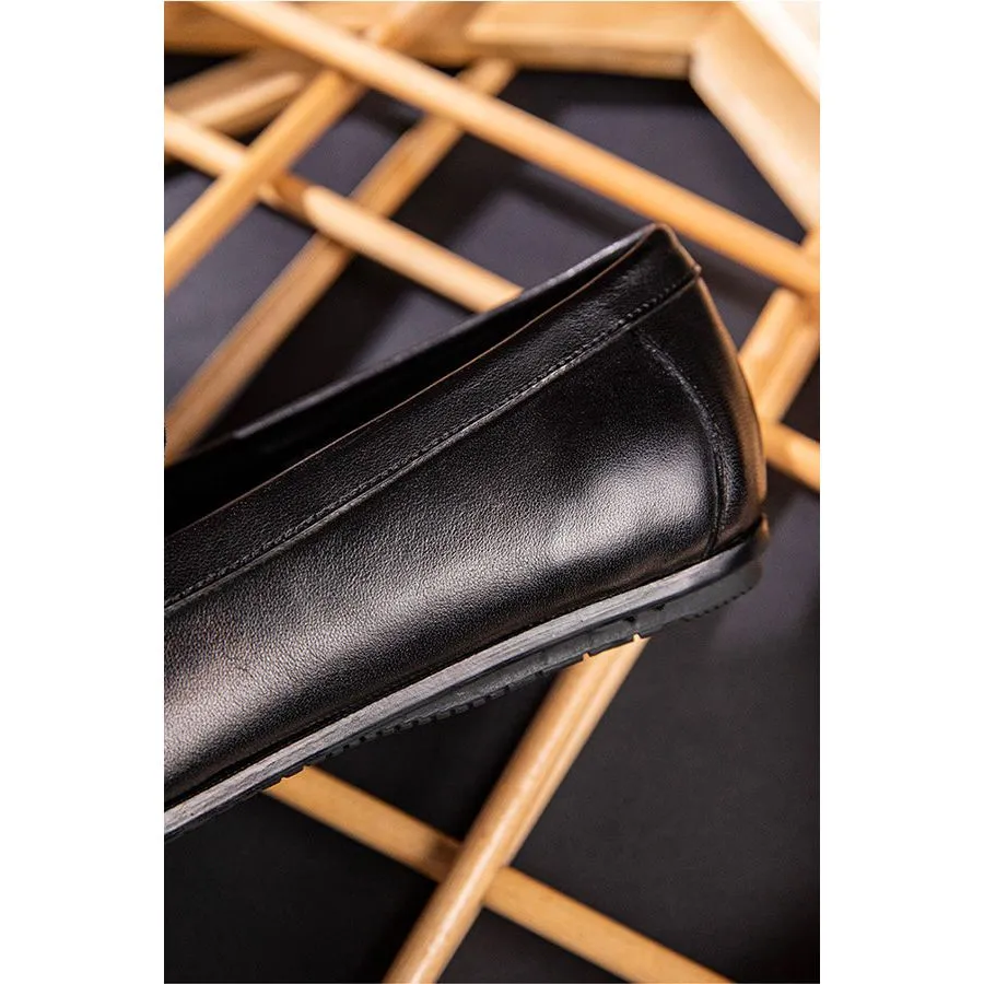Weavingluxe Leather Slip On Loafers
