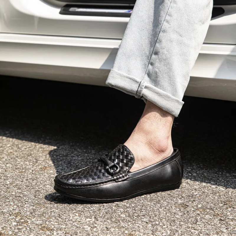 Weavingluxe Leather Slip On Loafers