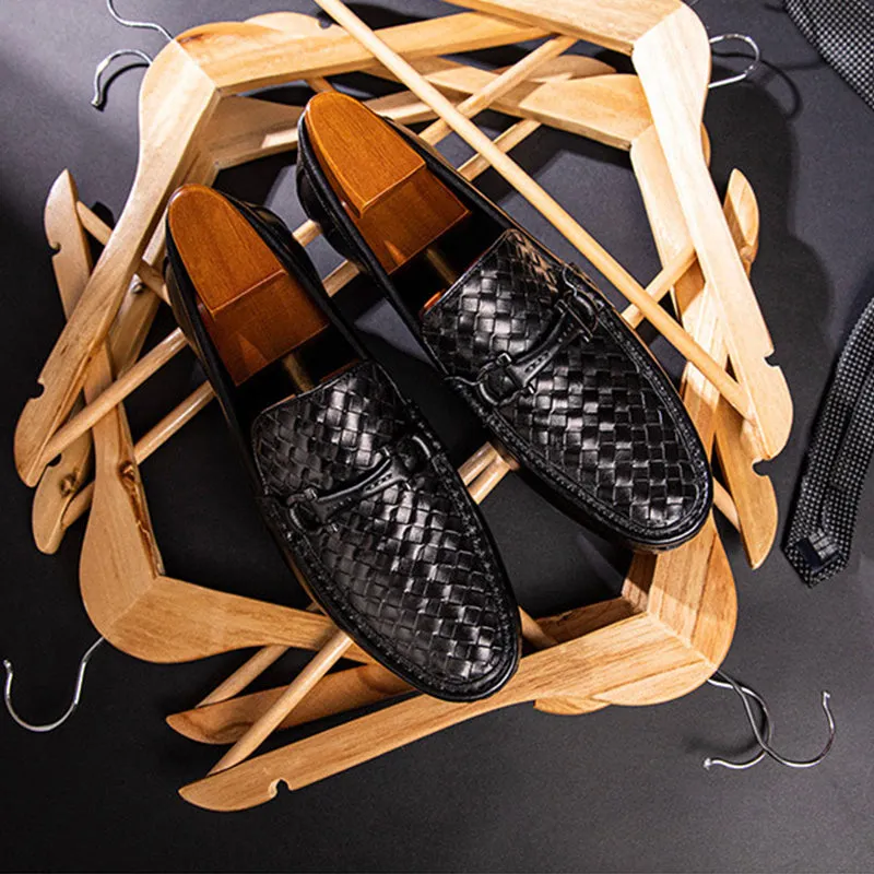 Weavingluxe Leather Slip On Loafers