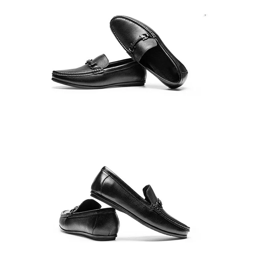 Weavingluxe Leather Slip On Loafers