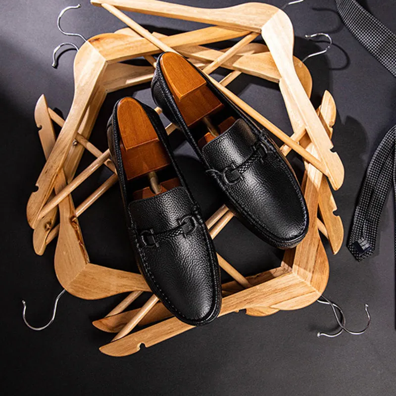 Weavingluxe Leather Slip On Loafers