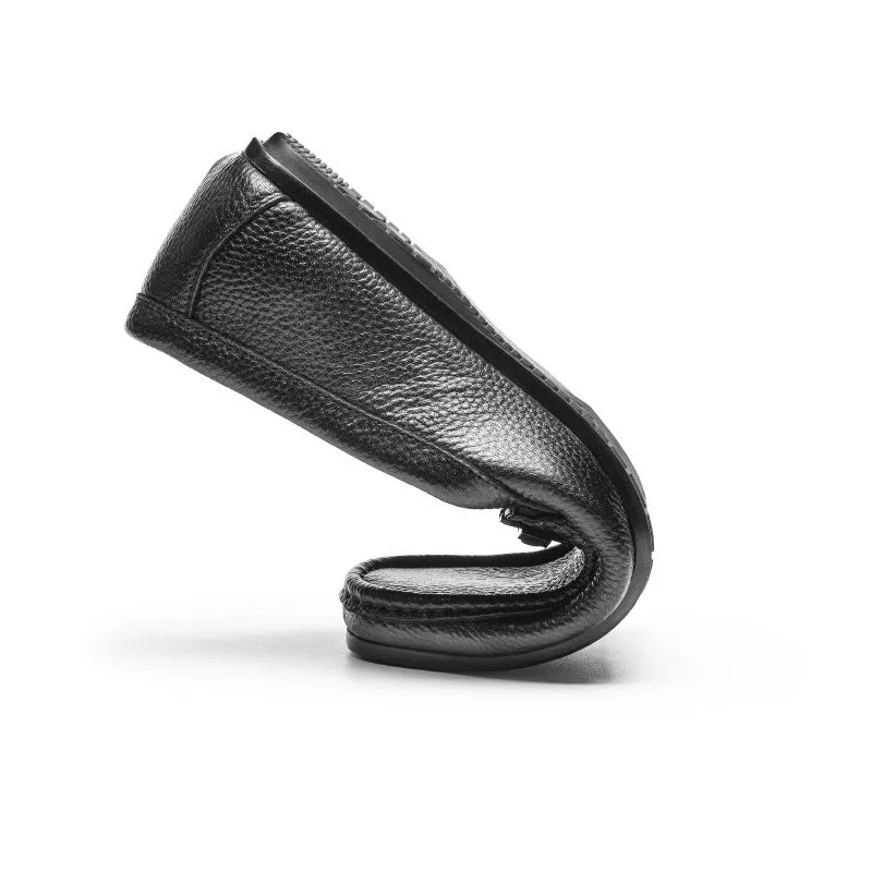Weavingluxe Leather Slip On Loafers