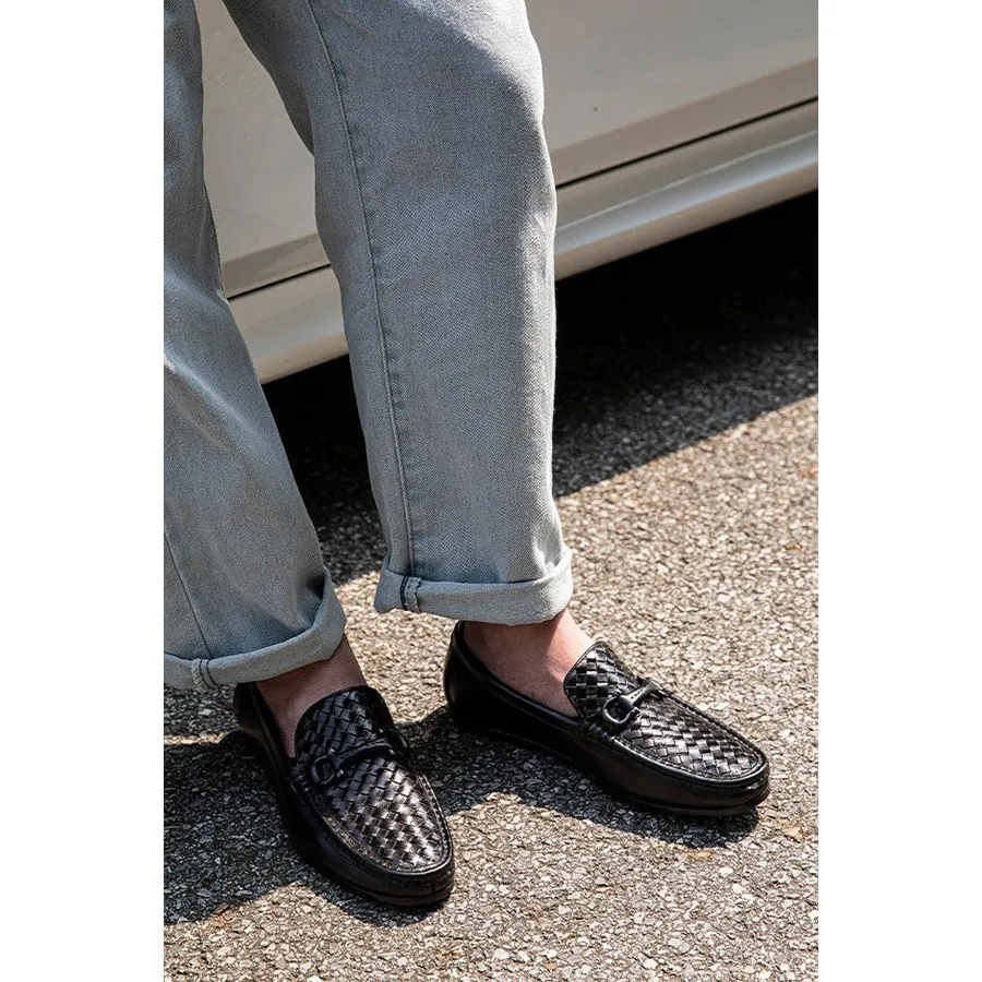 Weavingluxe Leather Slip On Loafers