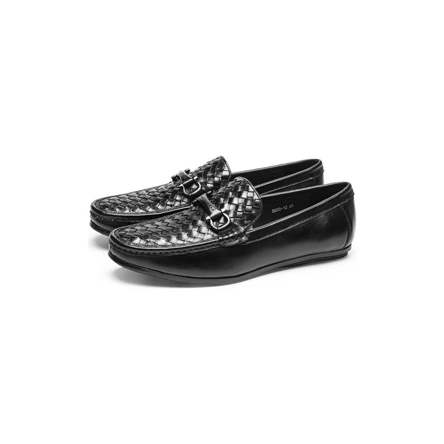 Weavingluxe Leather Slip On Loafers