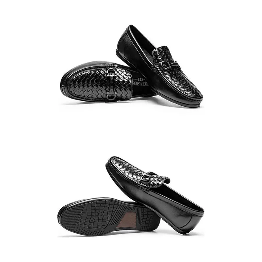 Weavingluxe Leather Slip On Loafers