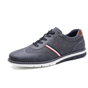 West Louis Designer Leather Casual Lace-Up Sneakers