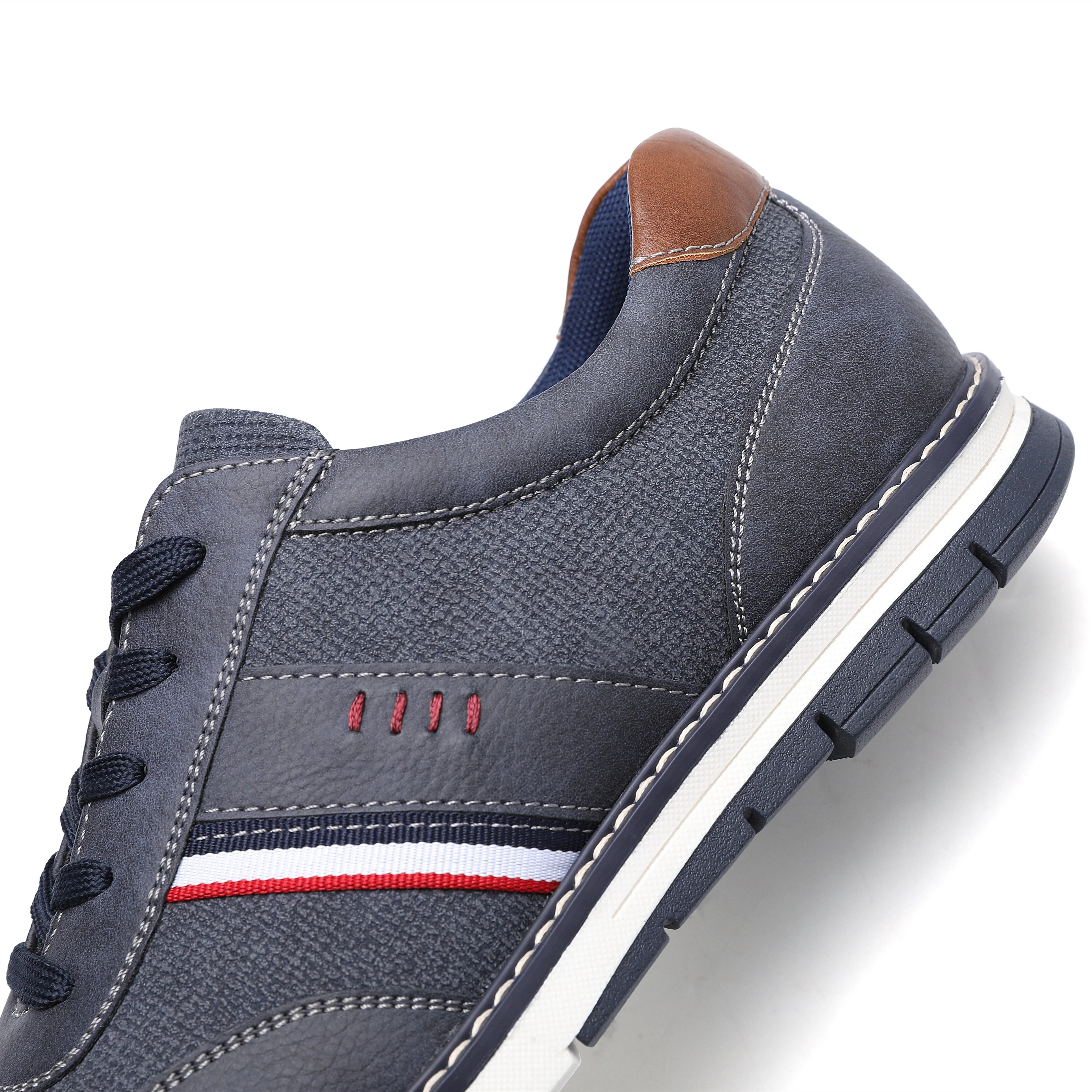 West Louis Designer Leather Casual Lace-Up Sneakers