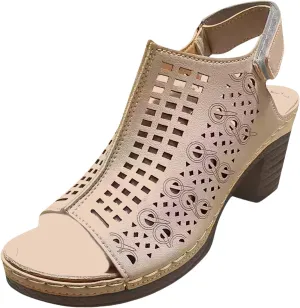 Women's Ankle Strap Heels Open Toe High Heel Chunky Sandals Boots Cutout Dress Shoes Strappy Sandals