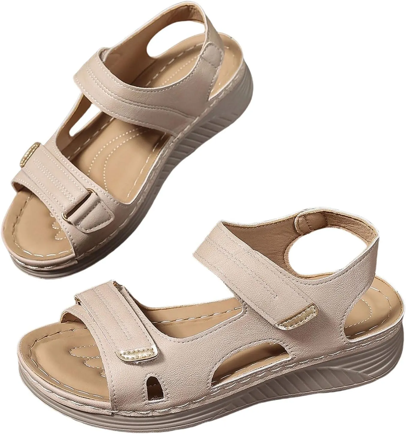 Women's Orthopedic Sport Sandals Shoes with Soft Cushion Foam Comfortable Walking Sandal for Women with Arch Support Wide Fit Dress Comfy Orthotic Recovery Athletic Travel Summer Sandal Dressy Shoe